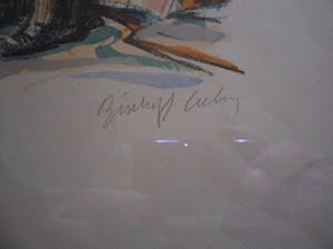 Ernst Bischoff-Culm - Kleurenlitho, Titel, Brand, straatbeeld met koppel. kopen? Bied vanaf 30!