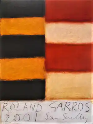 Sean Scully - Kleurenoffset-litho. Affiche: ROLAND GARROS 2001 verkauft für € 55!