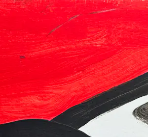 Gundi Falk - Kubistische Umarmung auf rotem Hintergrund kopen? Bied vanaf 280!