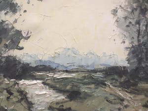 Gerard Roemers - Frankrijk, Zandpad langs beek.. kopen? Bied vanaf 80!