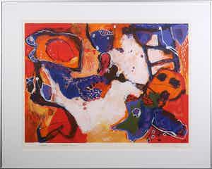 Alexander Vogels - Zeefdruk, Waterdrinker - Ingelijst verkocht voor € 70!