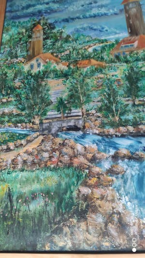 Niet of onleesbaar gesigneerd - Landschap met gebouwtjes kopen? Bied vanaf 1!