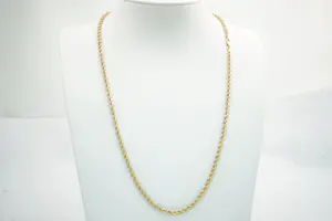 25 - Sierlijk, zo goed als nieuw 14 krt geel gouden "Koord" collier - 60cm lang kopen? Bied vanaf 275!