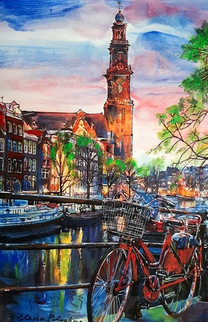 Elena Polyakova - Uitzicht naar Westerkerk in Amsterdam kopen? Bied vanaf 40!