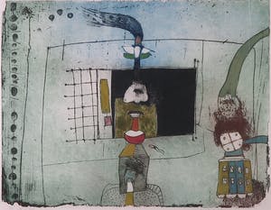 Michel van Overbeeke - Kleurenets met bladgoud, Out of bed - Ingelijst kopen? Bied vanaf 35!