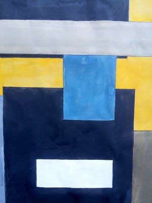 Wobbe Alkema - abstract werk - gouache - De Ploeg kopen? Bied vanaf 495!