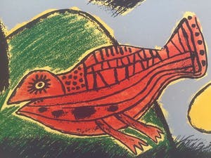 Corneille - "Femme et oiseau rouge" kopen? Bied vanaf 125!