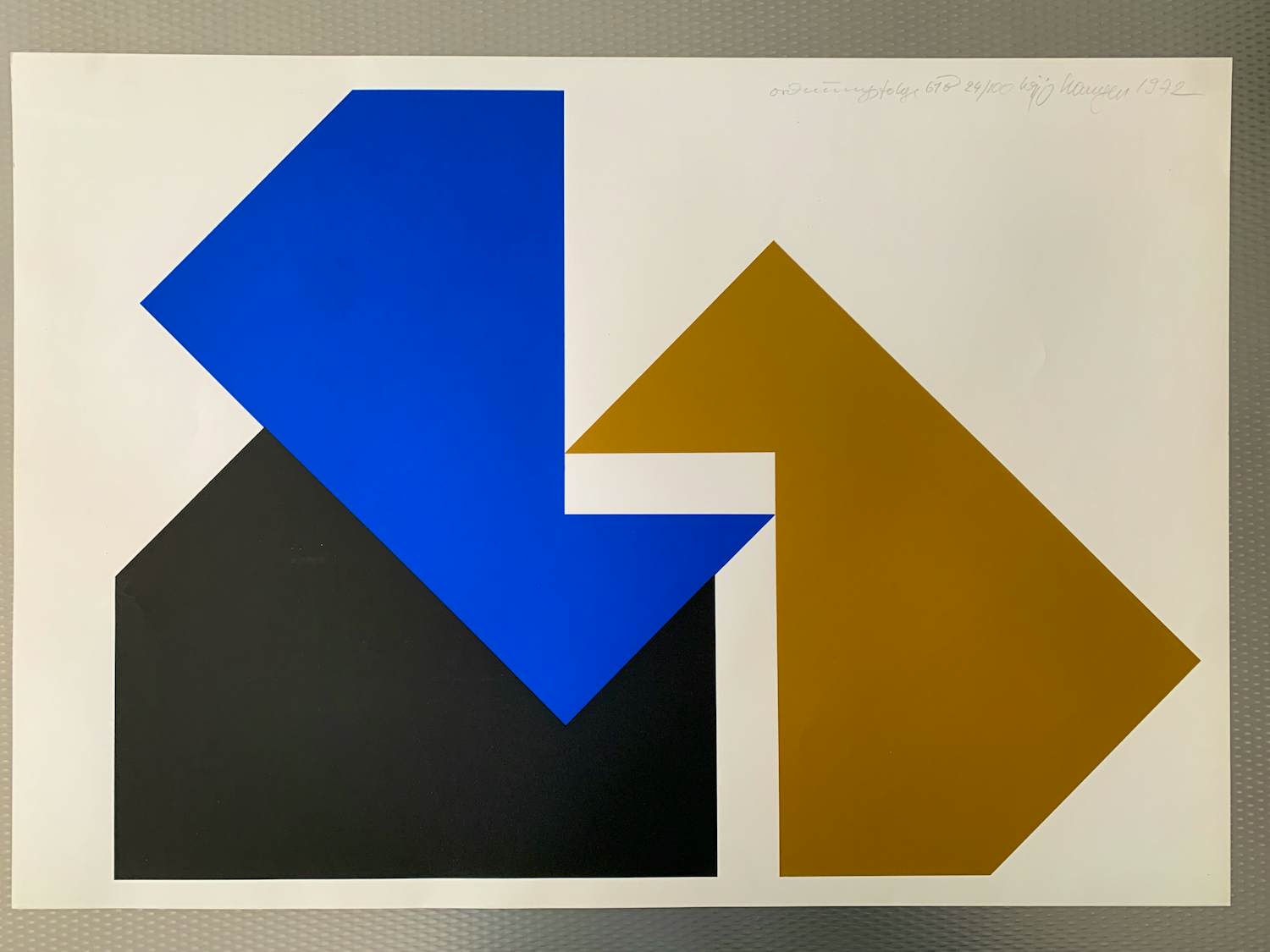 Hajo Hangen - zeefdruk - abstracte compositie kopen? Bied vanaf 70!