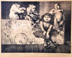 Theo Daamen - C3371-8, Danseres en trommelaars verkocht voor € 90!