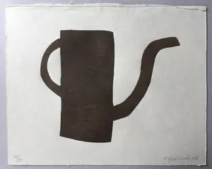 Klaas Gubbels - houtdruk 'Bruine kan ’ - 2006 - oplage 23 kaufen? Bieten Sie von 350!