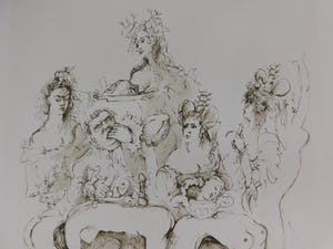 Leonor Fini - Croquis: Diner kopen? Bied vanaf 25!