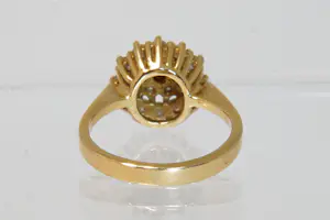 12- Charmante 18 Krt geel-gouden rozet ring met 19 briljanten (0.65ct) diamant kopen? Bied vanaf 600!