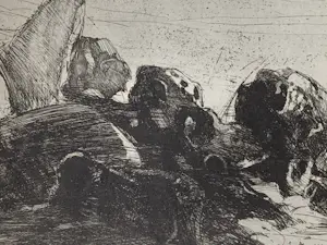 Auke de Vries - ets Stenen 1966 kopen? Bied vanaf 40!