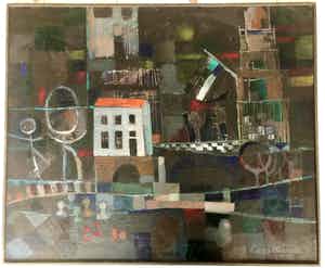 Kees Mandos - Uniek abstract gesigneerd werk verkocht voor € 150!