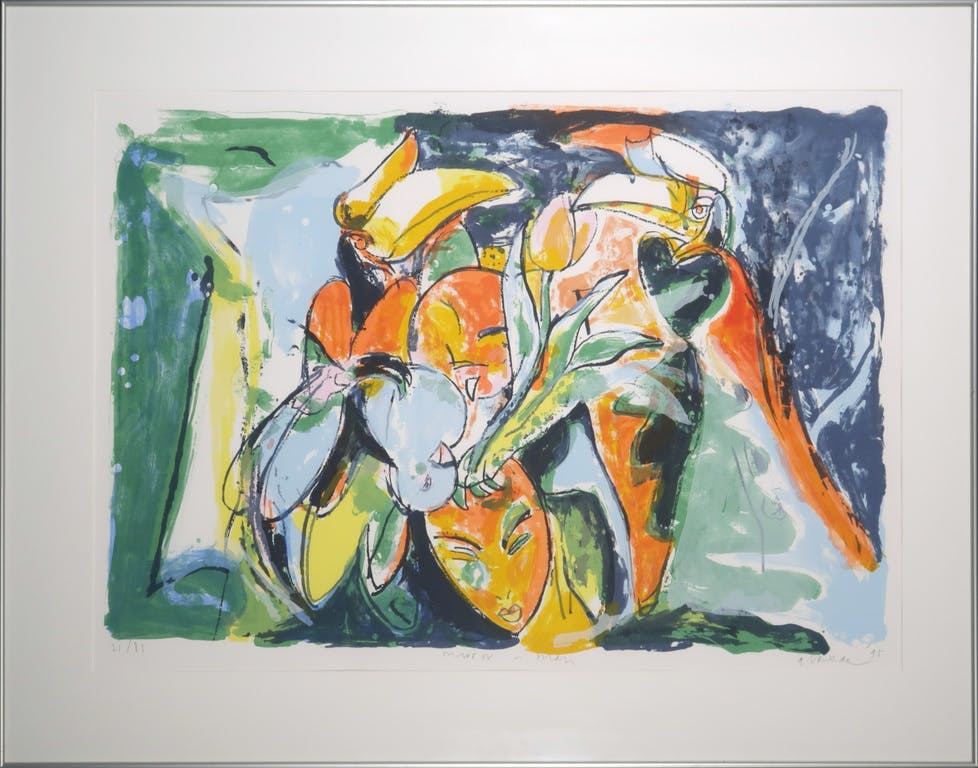 Anton Vrede - Anton Vrede: Zeefdruk, Mirror Man - Ingelijst (Groot) verkocht voor € 80!