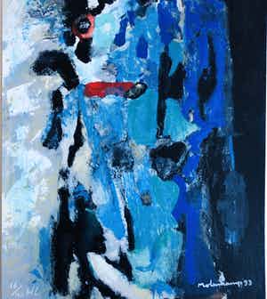 Nico Molenkamp - Zeefdruk, Z.T. Blauw verkocht voor € 45!