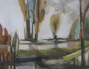 Aart Roos - Gouache, Zonder titel - Ingelijst kopen? Bied vanaf 50!