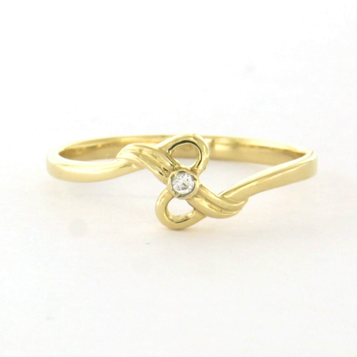 14k geelgouden ring met briljant geslepen diamant tot. 0.02ct – F/G - VS/SI kopen? Bied vanaf 180!