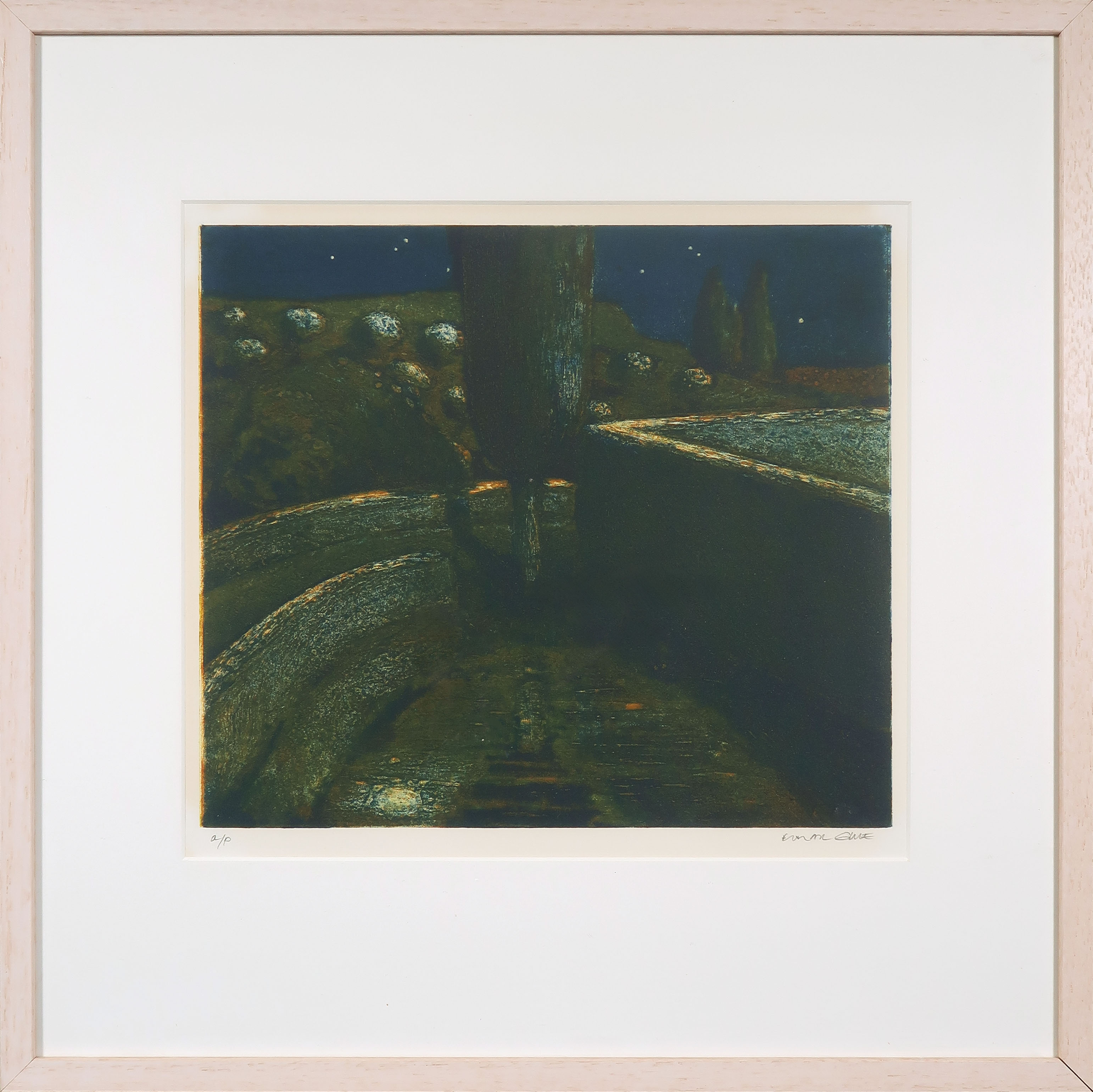 Elmar Gille - Kleurenets, Zonder titel - Ingelijst verkocht voor € 35!