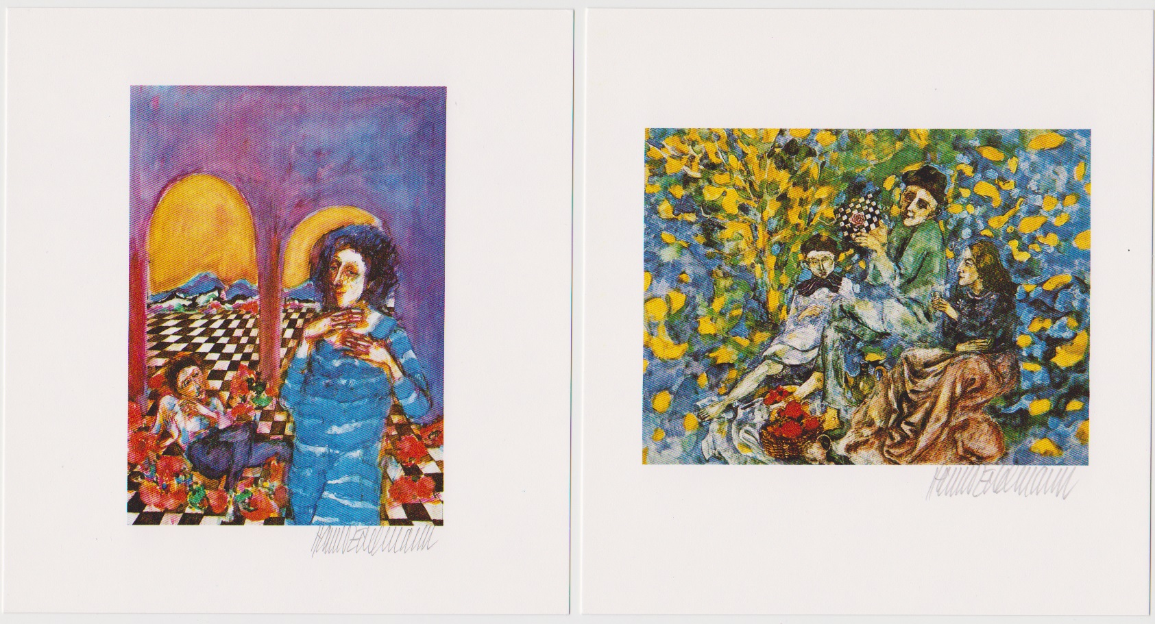 Hanno Edelmann - Twee lithografien: Familie I en II kopen? Bied vanaf 10!