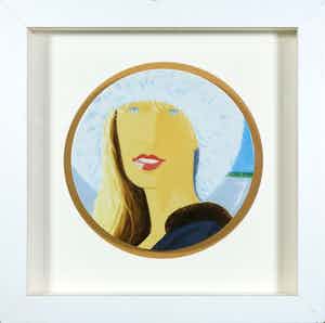 Alex Katz - Porseleinen bord, Jessica, uitgevoerd door Limoges voor Ligne Blanche - Ingelijst verkocht voor € 100!