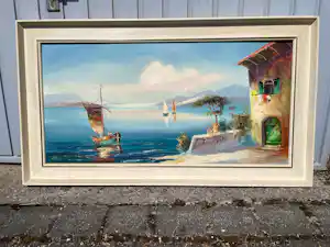 Heinrich (Hein) Ross - „Am Comersee“ – signiertes Ölgemälde mit originalem Rahmen verkauft für € 85!