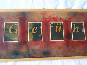 Frank Starik - Acrylverf en Fotografie, “GEFÜHL” – 39 x 118 cm - gesigneerd & ingelijst – 1989 kopen? Bied vanaf 1!