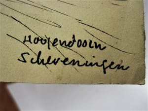 Ton Hoogendoorn - Nieuwe Haagse School - Inkt tekening "Scheveningen bad 1954" gesigneerd kopen? Bied vanaf 37!