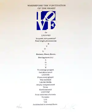 Robert Indiana - Love Poem verkauft für € 252!