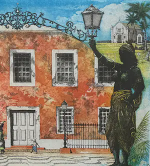 Rolf Weijburg - handgesigneerde kleurenets | 'Ilha de Moçambique' | 1999 (INGELIJST) kopen? Bied vanaf 125!