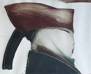 Dana Andreev - Kleurenets: 'Portret en profil' (1989) - Ingelijst. kopen? Bied vanaf 85!