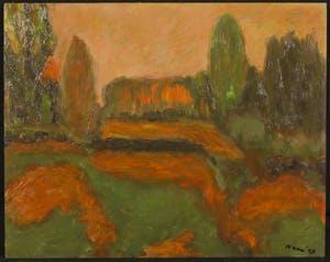 Pieter Haan - Acryl op board, Lot van vier voorstellingen in thema landschap kopen? Bied vanaf 1!