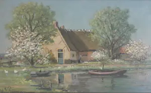 Willem J. Pasman - Zomerse boerderij met bloesembomen kopen? Bied vanaf 75!