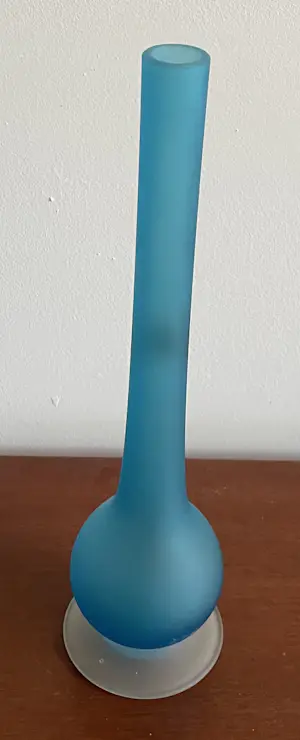 Carlo Moretti - Blauw Satinato vaasje kopen? Bied vanaf 55!