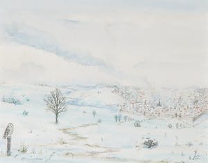 Gerard Druiven - Aquarel, Winterlandschap kopen? Bied vanaf 1!