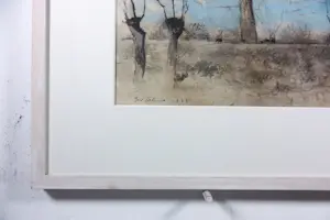 Jose Calsina - Pen/ Aquarel op papier, Knotwilgen - Ingelijst kopen? Bied vanaf 80!