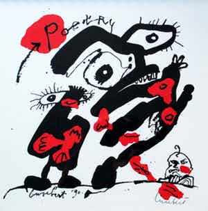 Lucebert - Lucebert - Lof van de schilders, zeefdruk verkocht voor € 225!