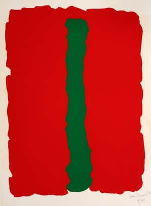 Bram Bogart - Rood groen - kleurenlitho, handgesigneerd, 1978 verkocht voor € 450!