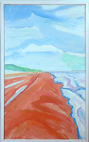 Paul Overhaus - Olieverf op doek, Vloed - Ingelijst verkocht voor € 90!