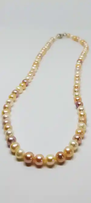 Zoetwaterparel Colier Multicolor Zilver Slot 925, 43cm lang verkocht voor € 55!