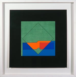 Guy Vandenbranden - Gouache, Geometrisch abstracte compositie - Ingelijst kopen? Bied vanaf 1000!