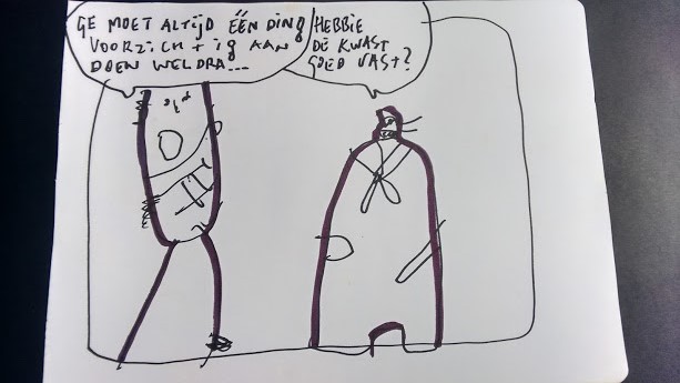Herman Brood - tekening uit 1991 , hebbie de kwast goed vast kopen? Bied vanaf 180!
