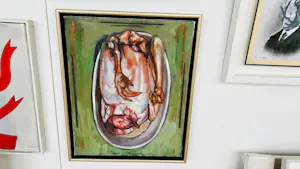 Nico Vrielink - - zonder titel maar met lijst! (kip in braadslee) kopen? Bied vanaf 495!