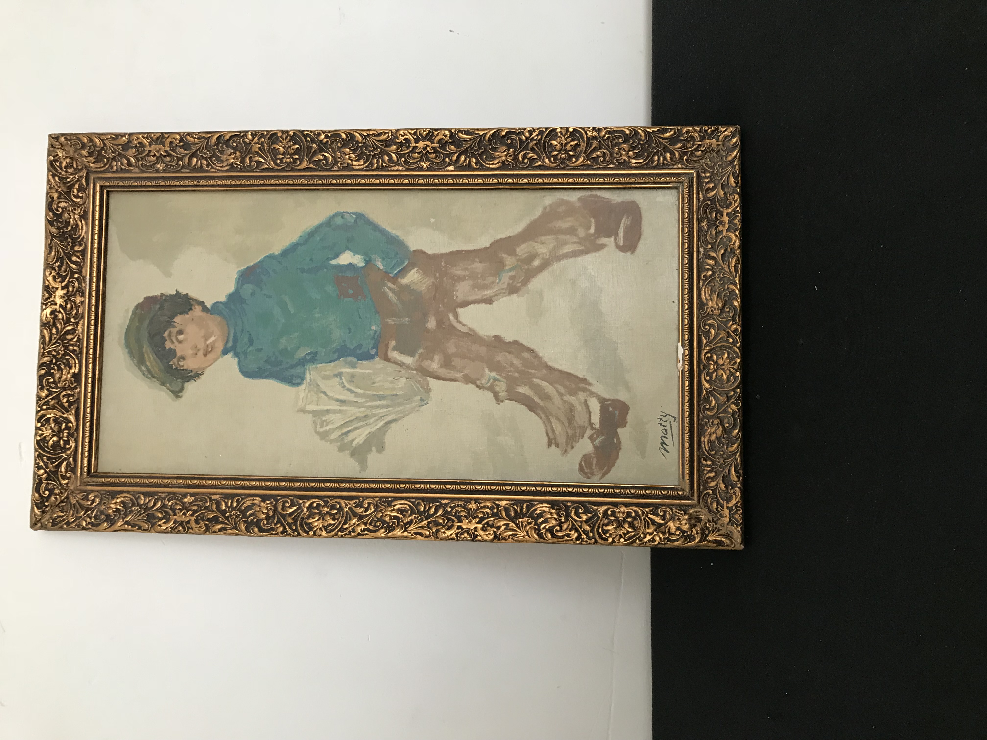 Niet of onleesbaar gesigneerd - Krantenjongen met sigaret kopen? Bied vanaf 1!