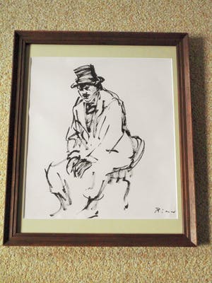 Willy Rieser - Penseeltekening - Portret Acteur in kostuum kopen? Bied vanaf 40!