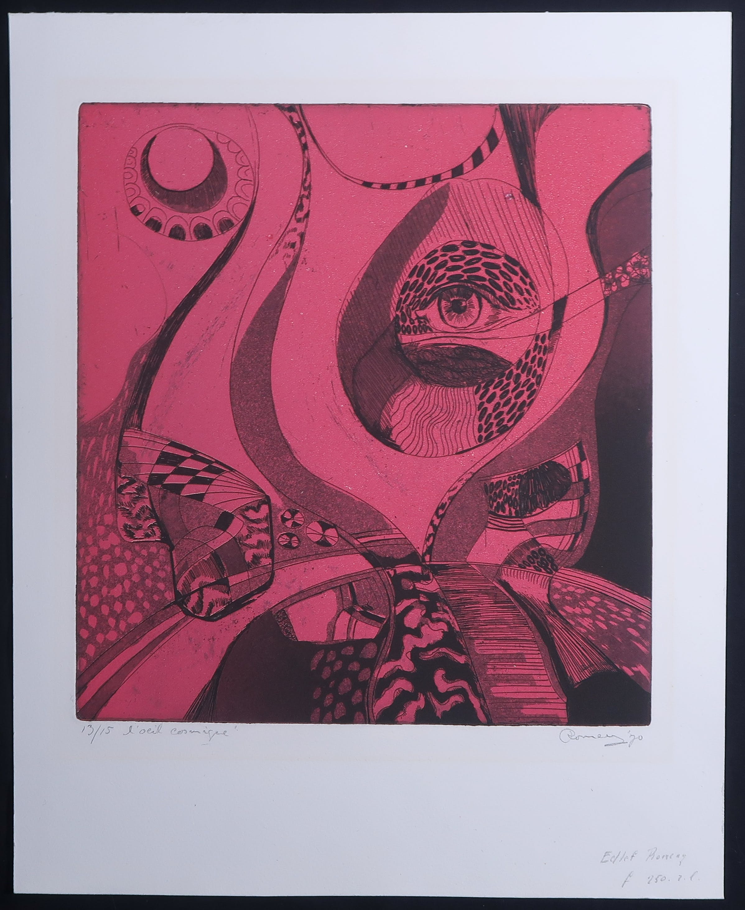 Edlef Romeny - Ets en aquatint, L'oeil cosmique kopen? Bied vanaf 1!