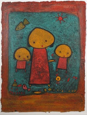 Giovanni Vetere - Zeefdruk, Zusje - Ingelijst (Groot) kopen? Bied vanaf 10!