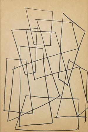 Siep van den Berg - Lot van drie tekeningen, Abstracte composities - Ingelijst kopen? Bied vanaf 40!