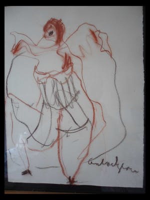 Anton Heyboer - Wasco tekening, "Danseres". kopen? Bied vanaf 140!