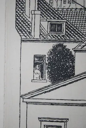 Paul Delvaux - [surrealisme] - ets uit 1964 : Les toits - De daken *incl 2 boekwerken* kopen? Bied vanaf 499!